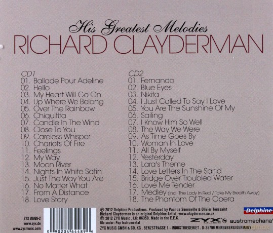 Richard Clayderman: His Greatest Melodies [2CD]