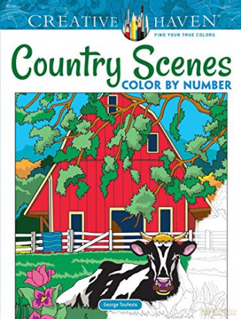 Creative Haven Country Scenes Color by Number - George Toufexis [KSIĄŻKA]