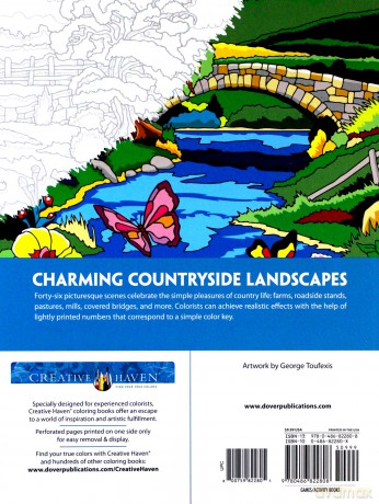 Creative Haven Country Scenes Color by Number - George Toufexis [KSIĄŻKA]