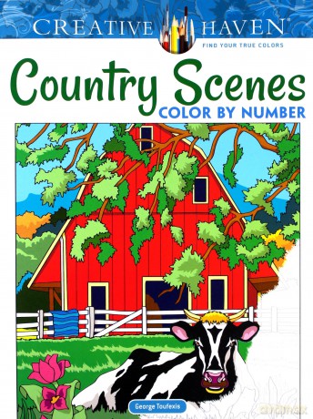 Creative Haven Country Scenes Color by Number - George Toufexis [KSIĄŻKA]