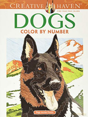 Creative Haven Dogs Color by Number Coloring Book - Diego Pereira [KSIĄŻKA]