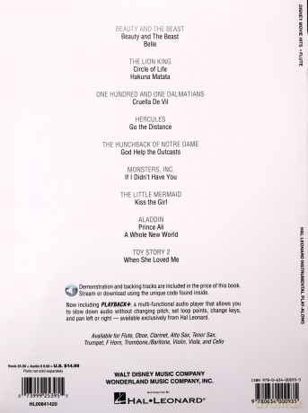 Disney Movie Hits For Flute Book + Audio access included [KSIĄŻKA]