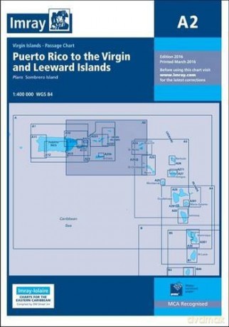 Imray Chart A2: Puerto Rico to the Virgin and Leeward Islands (Iolaire) [KSIĄŻKA]