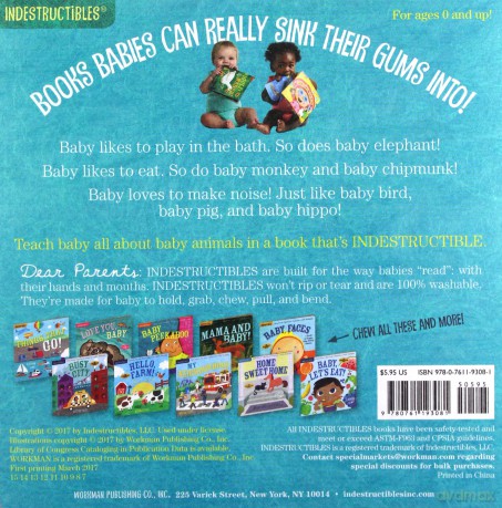 Indestructibles: Baby Animals: Chew Proof E Rip Proof E Nontoxic E 100% Washable (Book for Babies, Newborn Books, Safe to Chew) - Amy Pixton [KSIĄŻKA]