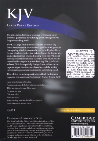 KJV Large Print Text Bible, Black French Morocco Leather, KJ653:T [KSIĄŻKA]