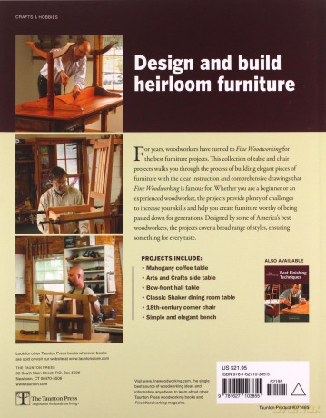 Tables and Chairs ("Fine Woodworking") - Editors of Fine Woodworking [KSIĄŻKA]