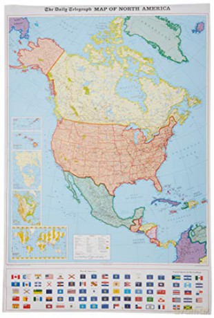 The "Daily Telegraph" North America Political Wall Map: Including Its National, Provincal and State Flags ("Daily Telegraph" S.) - The Daily Telegraph [KSIĄŻKA]