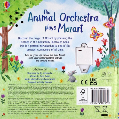 The Animal Orchestra Plays Mozart (Usborne Sound Books): 1: Edition en anglais (Musical Books) - Sam Taplin [KSIĄŻKA]