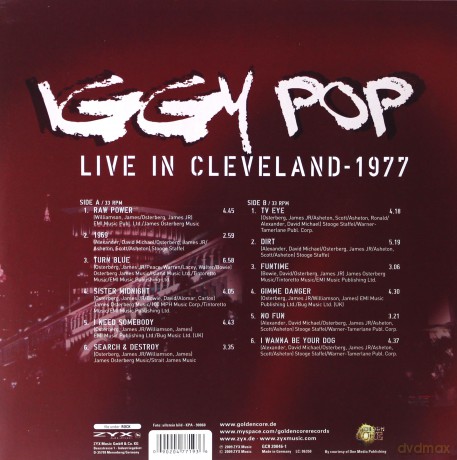 Iggy Pop: Live In Cleveland [Winyl]
