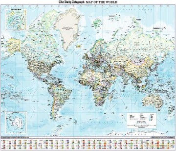 The Daily Telegraph Wall Map of the World - Roger Lascelles [KSIĄŻKA]