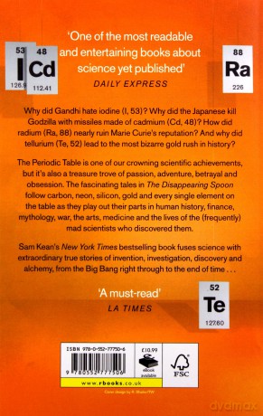 The Disappearing Spoon...and other true tales from the Periodic Table - Sam Kean [KSIĄŻKA]