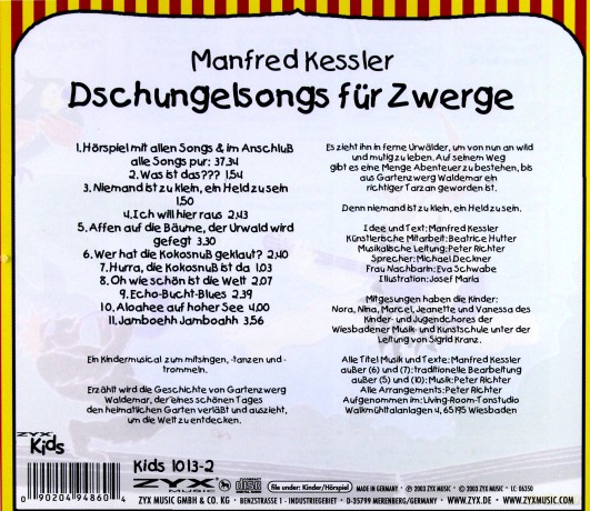 Dschungelsongs Für Zwerge [CD]