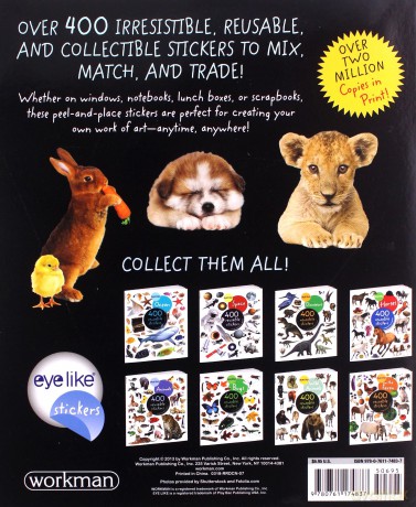 Workman Publishing WMP0761174837 Eyelike Baby Animals 400 Reusable Stickers [KSIĄŻKA]
