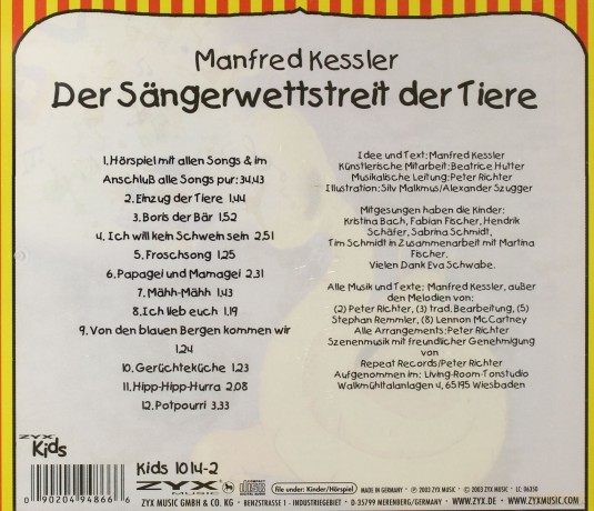 Der Sängerwettstreit Der Tiere [CD]