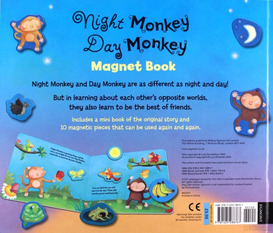 Night Monkey, Day Monkey Magnet Book [KSIĄŻKA]