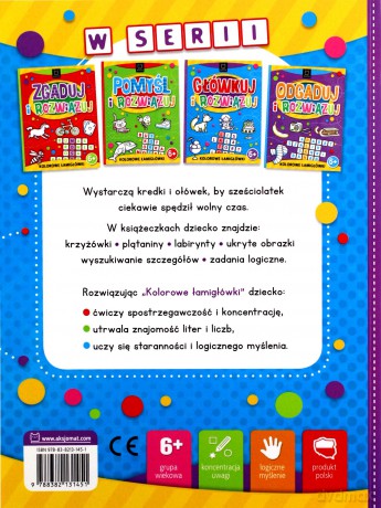 Główkuj i rozwiązuj. Kolorowe łamigłówki 6+ [KSIĄŻKA]