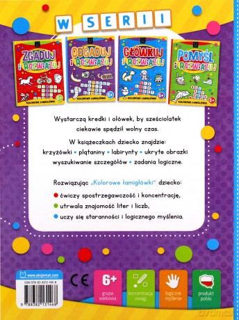 Odgaduj i rozwiązuj. Kolorowe łamigłówki 6+ [KSIĄŻKA]