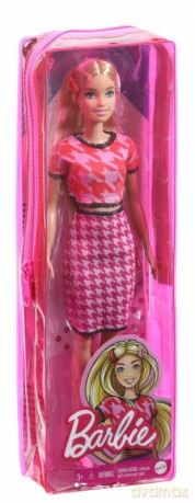 Lalka Barbie Fashionistas Blondynka, różowe spineczki