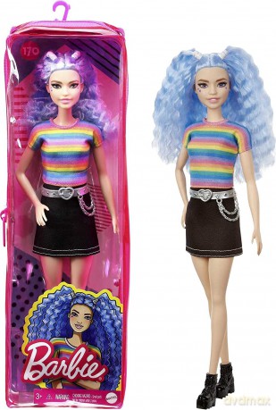 Lalka Barbie Fashionistas Niebieskie kucyki