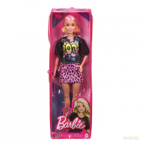 Lalka Barbie Fashionistas Różowa koszulka, spódnica