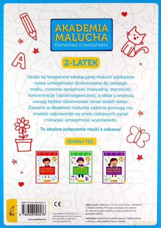 Elementarz z ćwiczeniami 2-latek. Akademia Malucha [KSIĄŻKA]