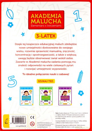 Elementarz z ćwiczeniami 3-latek. Akademia Malucha [KSIĄŻKA]
