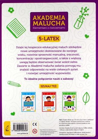 Elementarz z ćwiczeniami 5-latek. Akademia Malucha [KSIĄŻKA]