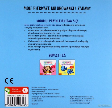 Kolorowanki i labirynty. Moje pierwsze kolorowanki i zabawy [KSIĄŻKA]