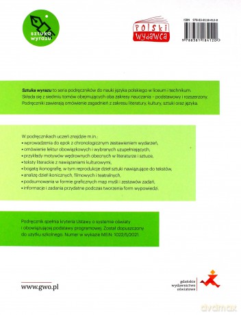 Nowe język polski sztuka wyrazu podręcznik klasa 3 część 1 Młoda Polska liceum i technikum - Dorota Dąbrowska, Ewa Prylińska, Cecylia Ratajczak [KSIĄŻKA]