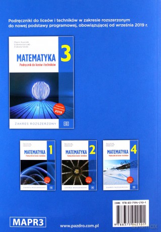 Nowe matematyka podręcznik dla klasy 3 liceum i technikum zakres rozszerzony MAPR3 - Marcin Kurczab, Elżbieta Kurczab, Elżbieta Świda [KSIĄŻKA]