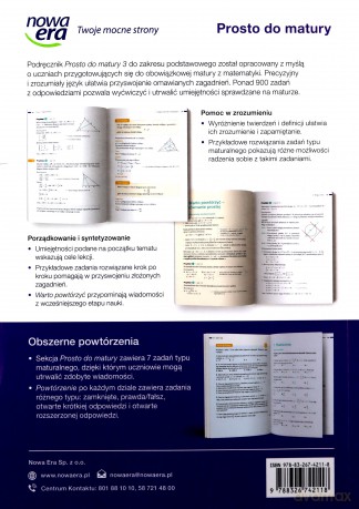 Nowe matematyka Prosto do matury podręcznik klasa 3 liceum i technikum zakres podstawowy - Maciej Antek, Krzysztof Belka, Piotr Grabowski [KSIĄŻKA]