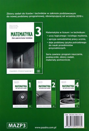 Nowe matematyka zbiór zadań dla klasy 3 liceum i technikum zakres podstawowy MAZP3 - Marcin Kurczab, Elżbieta Kurczab, Elżbieta Świda [KSIĄŻKA]