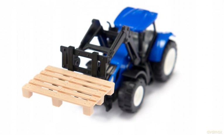 SIKU 15 Traktor z widłami i paletami New Holland (S1544)