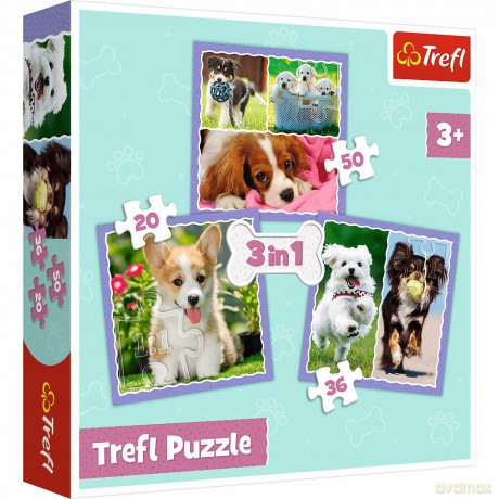 TREFL 3w1 Urocze pieski (34854) [PUZZLE]