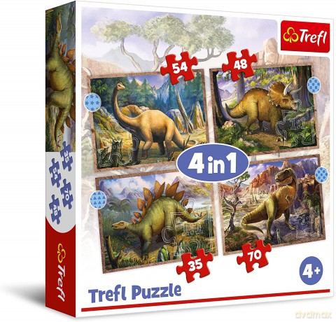 TREFL 4w1 Ciekawe Dinozaury (34383) [PUZZLE]