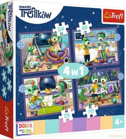 TREFL 4w1 Trefliki przed snem Dobranoc, Trefliki na noc (34399) [PUZZLE]
