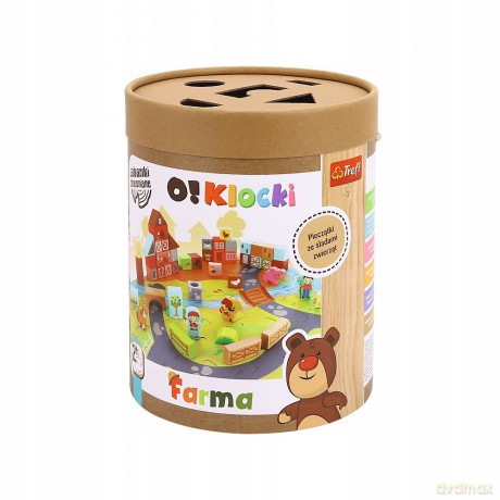 TREFL Zabawka drewniana O!Klocki farma (61504) [KLOCKI]