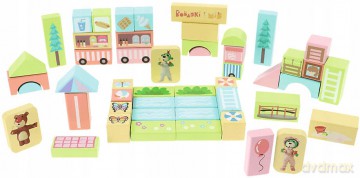 TREFL Zabawka drewniana O!Klocki Wakacje Bobaski i Miś / Studio Trefl Bobaski i Miś (61511) [KLOCKI]