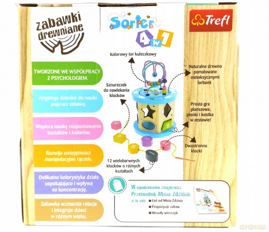 TREFL Zabawka drewniana Sorter 4 el. w 1 (61518)