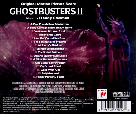 Ghostbusters II soundtrack (Pogromcy duchów II) (Randy Edelman) [CD]