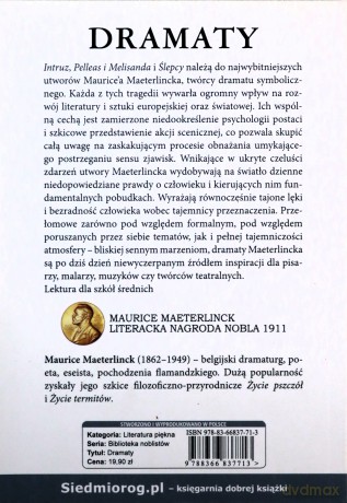 Dramaty: Ślepcy, Pelleas i Melisanda, Intruz - Maurice Maeterlinck [KSIĄŻKA]