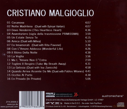 Cristiano Malgioglio: Casanova - The Best [CD]