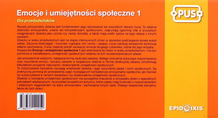 PUS Emocje i umiejętności społeczne 1 dla przedszkolaków - Demczuk Urszula [KSIĄŻKA]