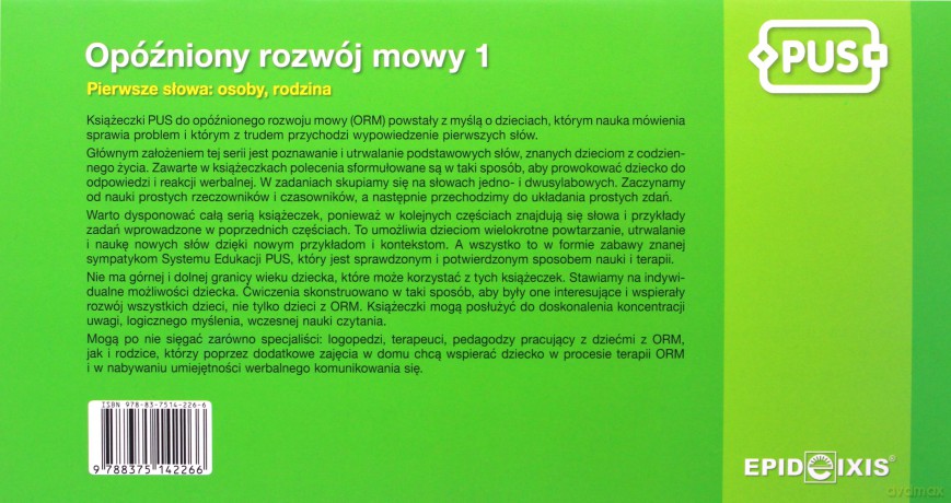PUS Opóźniony rozwój mowy 1 [KSIĄŻKA]