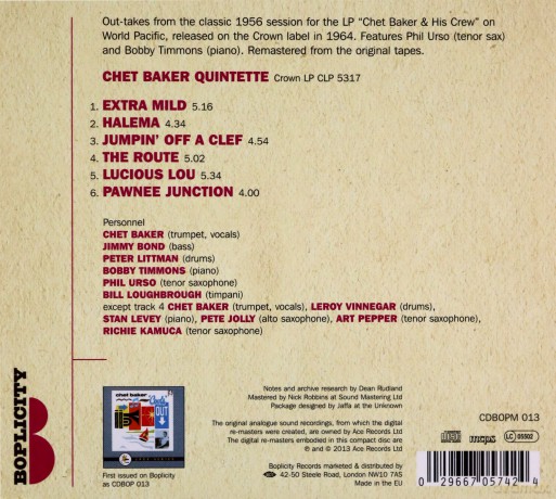 Chet Baker Quintette: Cools Out [CD]