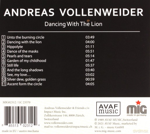 Andreas Vollenweider: Dancing With The Lion (digipack) [CD]
