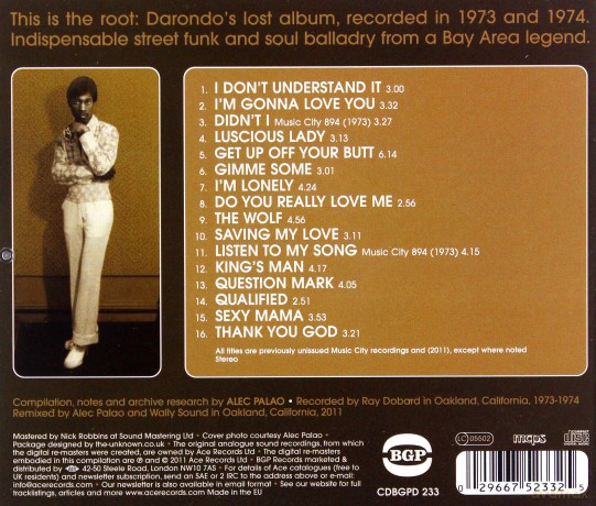 Darondo: Listen To My Song - The Music City Sessions [CD]