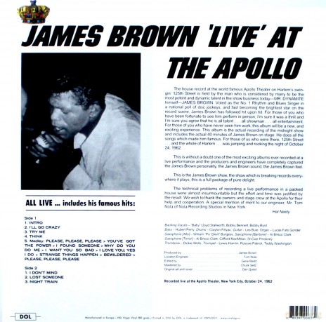 James Brown: Live At The Apollo (Cyan Blue) [Winyl]