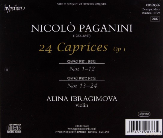 Alina Ibragimova: Nicolo Paganini: 24 Caprices [2CD]