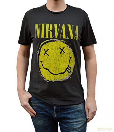 Nirvana: Nirvana Worn Out Smiley Amplified Vintage Charcoal XXL T-shirt